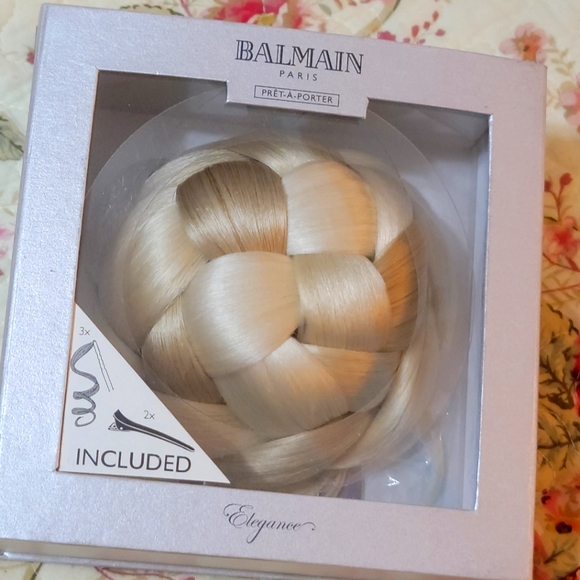BALMAIN Paris ST. TROPEZ Blonde Basket weave Clip on bun - Picture 1 of 5